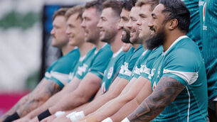 <p>Cian Healy, Gary Ringrose, and Bundee Aki. Pic: INPHO/Andrew Conan</p>