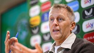 <p>Head coach Heimir Hallgrimsson during a Republic of Ireland squad announcement press conference.</p>