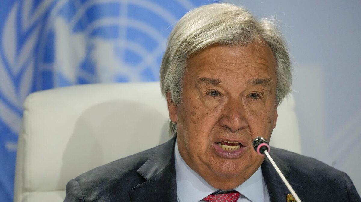 United Nations General Secretary António Guterres: 'Technological evolution, what happens with renewable energy … and other innovations demonstrate that if there is political will, the 1.5 degrees is reachable.' Photo: AP/Themba Hadebe United Nations General Secretary António Guterres: 'Technological evolution, what happens with renewable energy … and other innovations demonstrate that if there is political will, the 1.5 degrees is reachable.' Photo: AP/Themba Hadebe