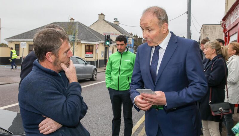 Lorry driver John O'Callaghan was asking Micheál Martin some awkward questions in Carrigtwohill. Picture: David Creedon