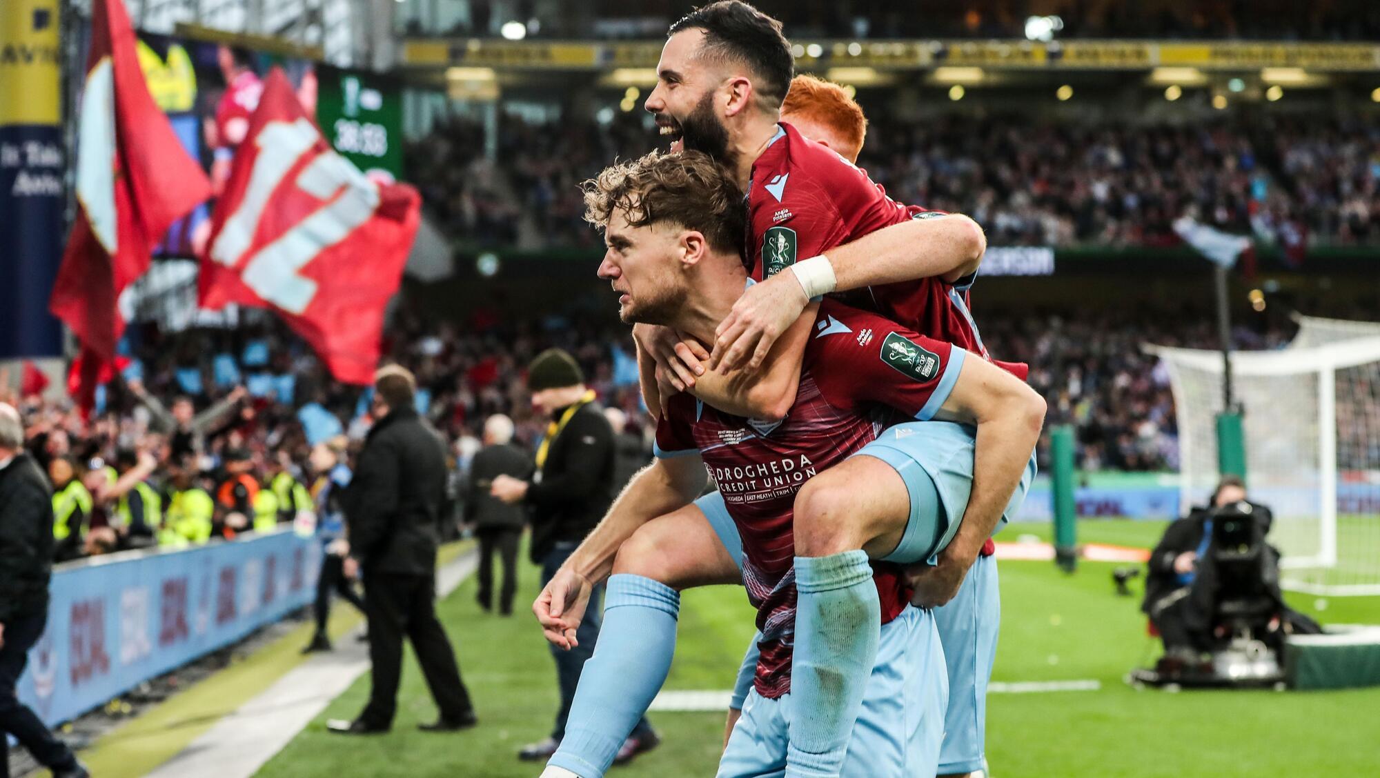 FAI Cup final half time report: Andrew Quinn's goal has Drogheda United on course to shock Derry City
