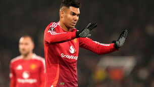 <p>NEW ERA: Casemiro is looking forward to working under Ruben Amorim. Pic: Martin Rickett/PA</p>