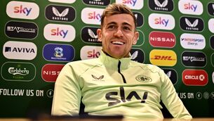 <p>Sammie Szmodics speaks to the media during a Republic of Ireland press conference at the FAI National Training Centre in Abbotstown, Dublin. Pic: Ben McShane/Sportsfile</p>