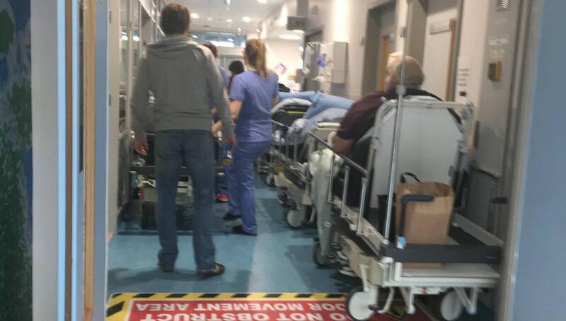 The trolley crisis at University Hospital Limerick earlier this year.
