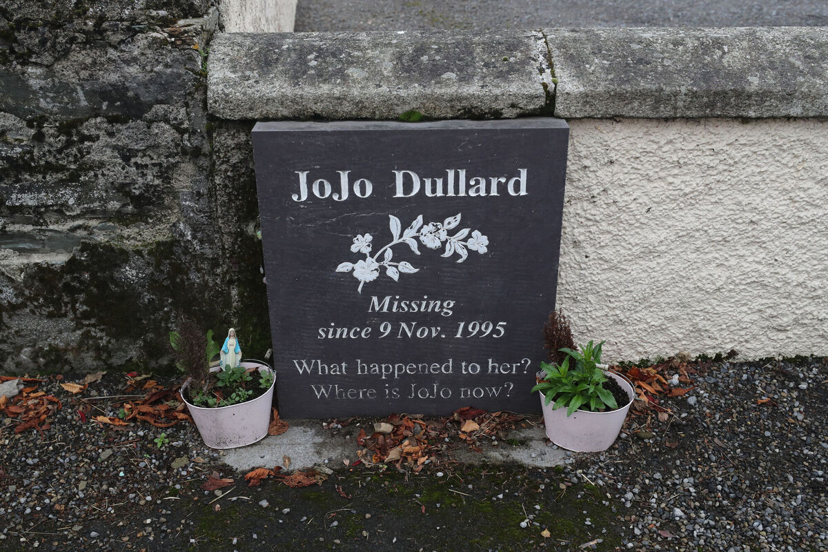 A memorial at the last known spot where JoJo Dullard was seen in Moone in Co Kildare. Picture: Niall Carson/PA Wire