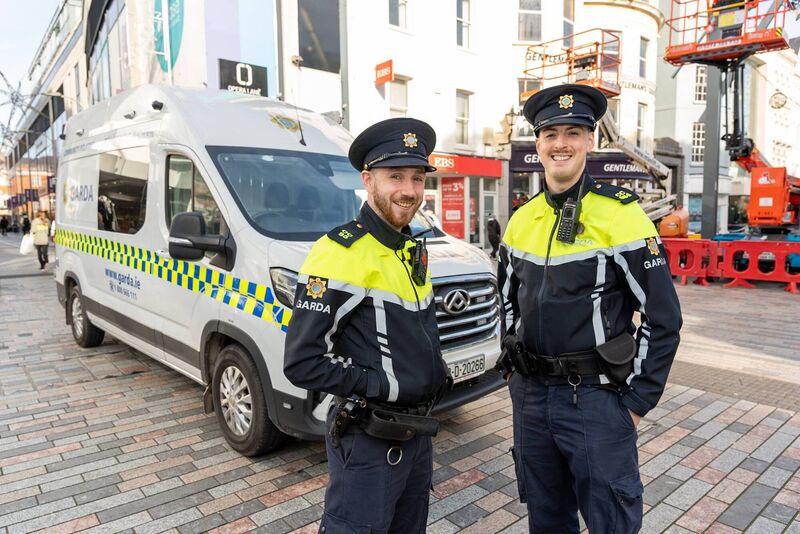 Cian Hennessey and Dean O'Sullivan at the unveiling of the new mobile garda community van. Picture: Noel Sweeney Cian Hennessey and Dean O'Sullivan at the unveiling of the new mobile garda community van. Picture: Noel Sweeney