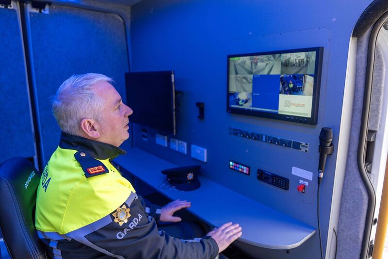 Inspector James Hallahan, head of community policing in the new mobile garda community van which is equipped with several CCTV cameras. Picture: Noel Sweeney Inspector James Hallahan, head of community policing in the new mobile garda community van which is equipped with several CCTV cameras. Picture: Noel Sweeney