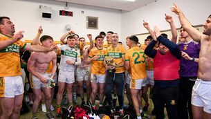 <p>Gary Guilfoyle of Feakle leads the celebrations after the Clare County Senior Club Hurling Championship final match between Sixmilebridge and Feakle at Cusack Park in Clare. Photo by Ray McManus/Sportsfile</p>