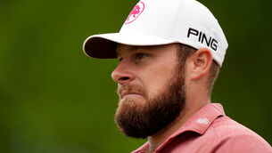 Tyrrell Hatton swore numerous times and snapped a club during round three of the DP World Tour Championship in Dubai (Bradley Collyer/PA)