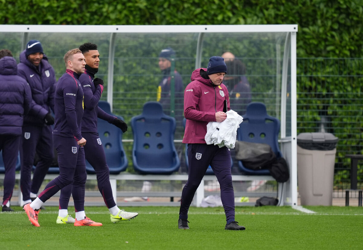 England interim manager Lee Carsley during a training session at the Tottenham Hotspur Training Ground, London. Picture: John Walton/PA Wire. England interim manager Lee Carsley during a training session at the Tottenham Hotspur Training Ground, London. Picture: John Walton/PA Wire.