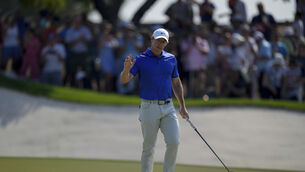 <p>Rory McIlroy has won the sixth Race to Dubai title of his career (Altaf Qadri/AP)</p>
