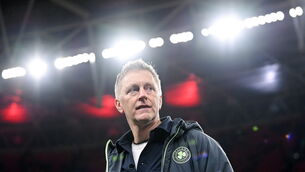 <p>Republic of Ireland head coach Heimir Hallgrimsson reacts after the UEFA Nations League B Group 2 match between England and Republic of Ireland at Wembley Stadium in London, England. Photo by Stephen McCarthy/Sportsfile</p>