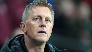 <p>LOOKING UP: Republic of Ireland head coach Heimir Hallgrimsson at Wembley Stadium.</p>