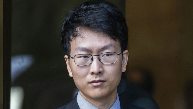 FILE – Gary Wang, co-founder and former chief technology officer of FTX Cryptocurrency Derivatives Exchange leaving the Manhattan federal court in October 2023 (Eduardo Munoz Alvarez/AP)