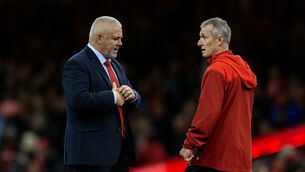 <p>BEST IN THE BUSINESS: Rob Howley (right) has hailed Warren Gatland as the best coach in the world. Picture: Paul Harding/PA</p>