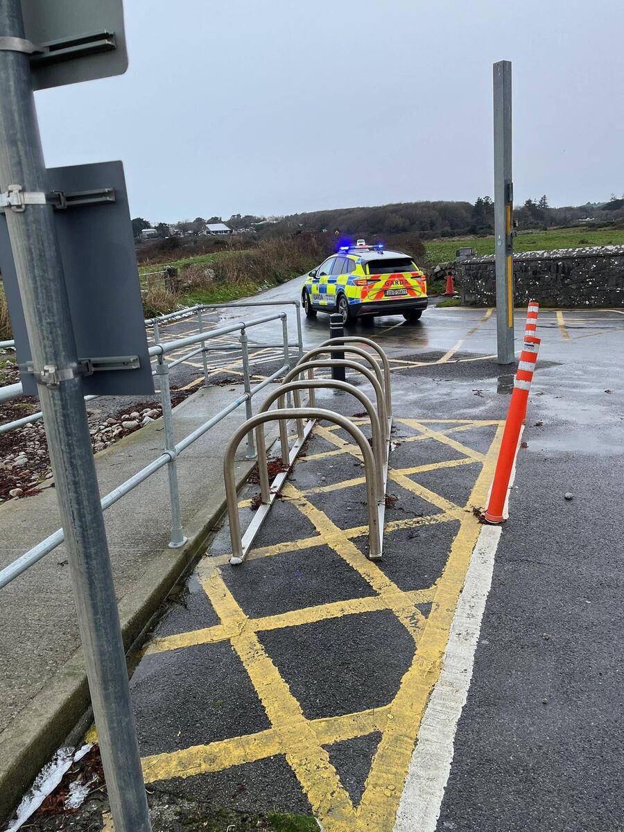 Garda car at Silverstrand after body found. Picture: Media West (Ireland)