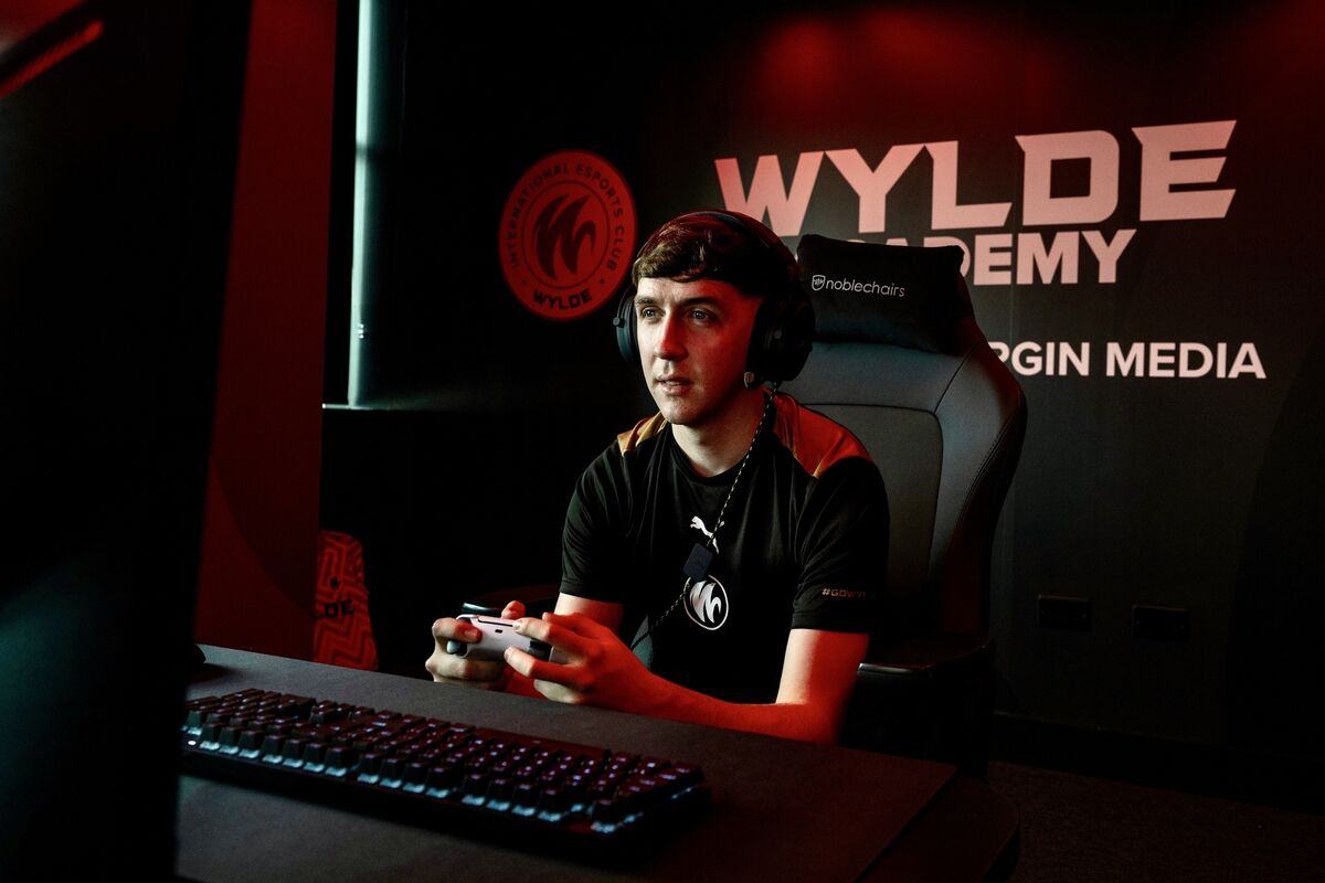 Professional gamer Ciaran Walsh, aka Welly pictured practicing his skills. Picture Chani Anderson
