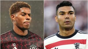 <p>Gary Neville questioned the professionalism of Marcus Rashford and Casemiro (PA)</p>