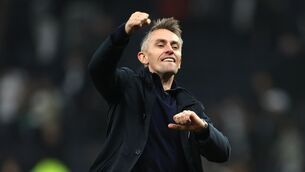 <p>Ipswich Town manager Kieran McKenna celebrates victory after the final whistle in the Premier League match against Spurs. Picture: Steven Paston/PA Wire.</p>