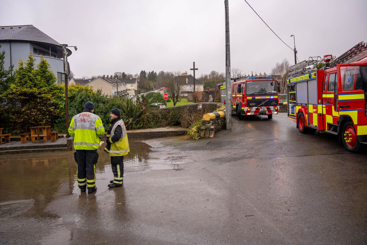 Emergency services in Riverstick, Co Cork, following localised flooding. Picture: Noel Sweeney/PA Wire