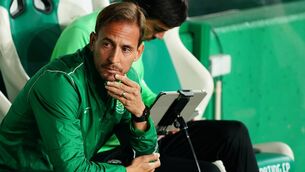 <p>New head coach Joao Pereira of Sporting CP before the start of the Portuguese Cup match against Amarante FC. Pic:  Gualter Fatia/Getty Images</p>