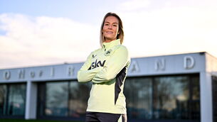 <p>Lily Agg poses for a portrait during a Republic of Ireland women media conference at the FAI Headquarters in Abbotstown, Dublin. Photo by Ben McShane/Sportsfile</p>
