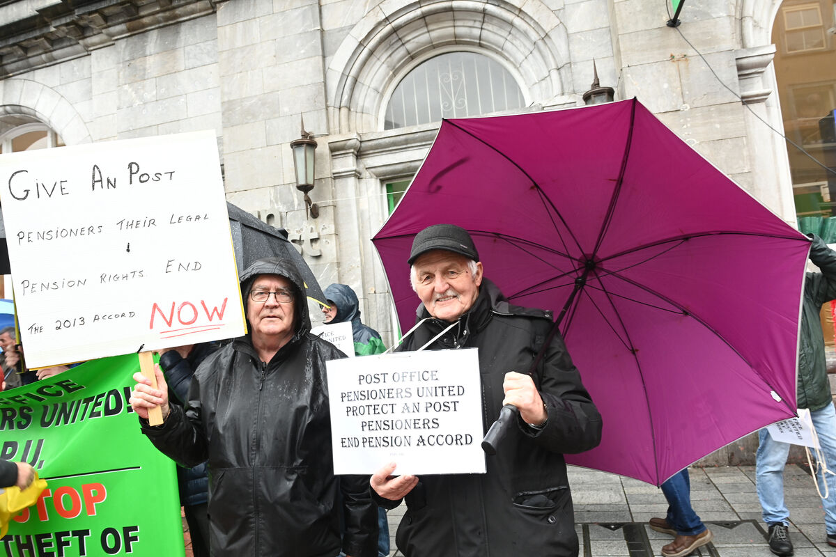 Shay O'Callaghan from Dublin and Brendan Sweeney, who travelled from Wicklow to join the protest. Shay O'Callaghan from Dublin and Brendan Sweeney, who travelled from Wicklow to join the protest.