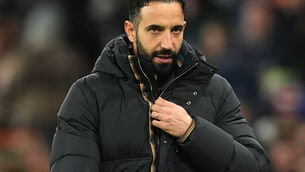 <p>Ruben Amorim takes charge of his first Premier League home match on Sunday (Martin Rickett/PA)</p>