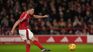 <p>WINNER: Chris Wood held his nerve from 12 yards. Picture: Joe Giddens/PA</p>