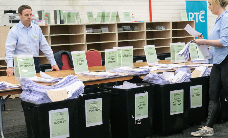  Count eight has started for Cork East at the Mallow Count Centre in the GAA Complex, Mallow, Co Cork. Picture: Dan Linehan