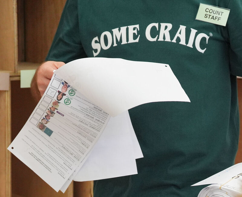 Cian O'Connor's novelty T-shirt from the local elections. File picture: Jonathan Brady/PA Wire