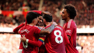 <p>Manchester United's Marcus Rashford celebrates scoring the opening goal during the Premier League match at Old Trafford, Manchester. Picture date: Sunday December 1, 2024.</p>