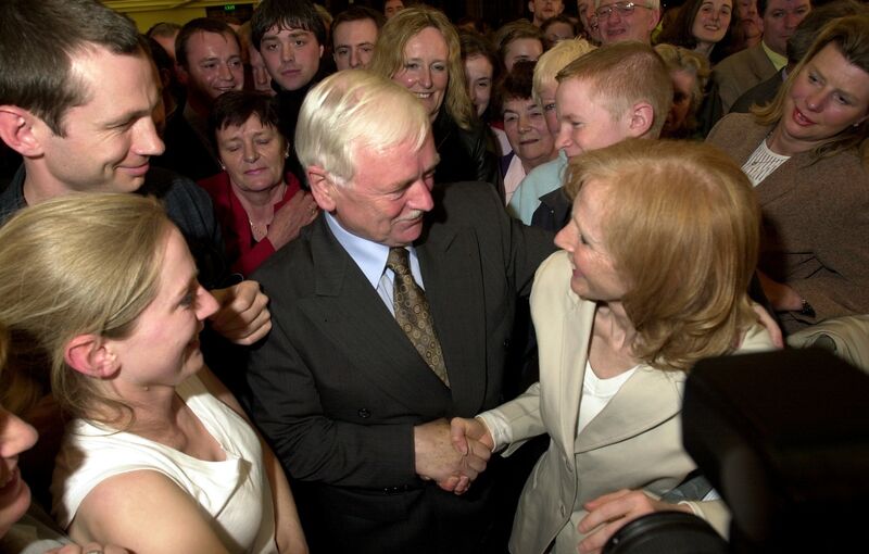 John Dennehy and Kathy Sinnott after the famous recount of 2002. Picture: Gerard McCarthy