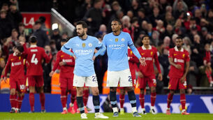 <p>Manchester City’s winless run continued (Peter Byrne/PA)</p>