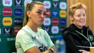<p>TENSION: Katie McCabe during her press conference. Pic: ©INPHO/Morgan Treacy</p>