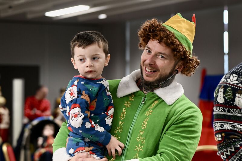 Rhys, 3, and Mark Quilligan.