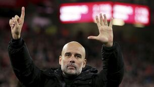 <p>Manchester City's head coach Pep Guardiola has denied rumours of a rift with Kevin De Bruyne. Pic: AP Photo/Ian Hodgson.</p>