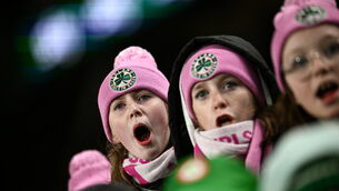 <p>TOUGH TO TAKE: Republic of Ireland supporters react during the UEFA Women's EURO 2025 Play-off Round Two second leg match between Republic of Ireland and Wales at the Aviva Stadium in Dublin. Photo by Ramsey Cardy/Sportsfile</p>