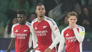 <p>Arsenal's Gabriel misses out. Pic: AP Photo/Armando Franca.</p>