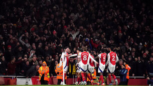 <p>Jurrien Timber scored on Wednesday night. Pic: john Walton/PA</p>