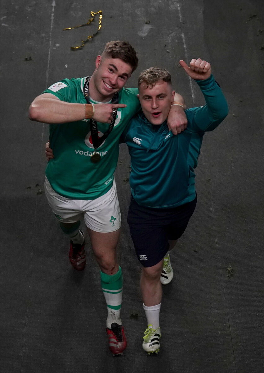 Munster and Ireland pair Jack Crowley (left) and Craig Casey.