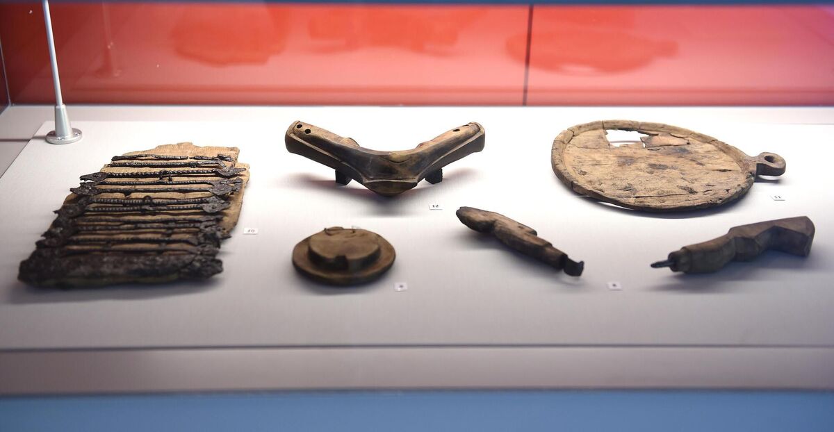 Viking artefacts found in Cork during excavations for the mooted events centre at the Beamish &amp; Crawford site on South Main St. They were exhibited by a partnership of Cork City Council, Cork Public Museum, and University College Cork. Picture: Larry Cummins