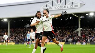 <p>HONOURS EVEN: Fulham's Raul Jimenez celebrates after scoring his side's goal. Pic: Adam Davy/PA Wire.</p>