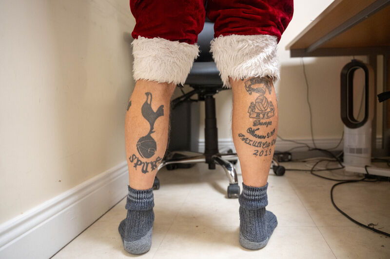 Geno Kavanagh tells kids his tatoos are drawn on by the elves so people don't realise he is the real deal. Picture: Noel Sweeney Geno Kavanagh tells kids his tatoos are drawn on by the elves so people don't realise he is the real deal. Picture: Noel Sweeney
