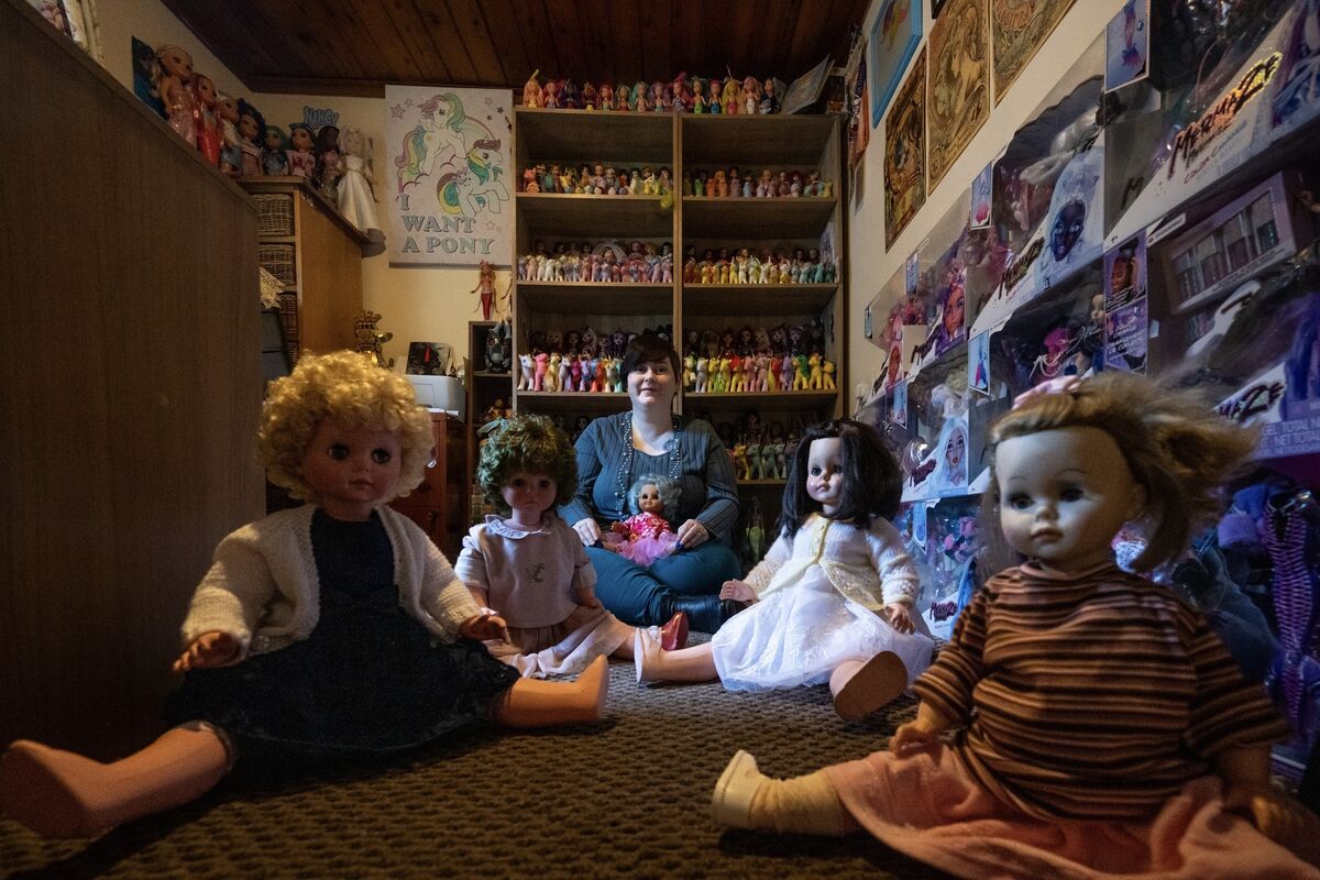  Joanna Carroll in her writing room surrounded with her collection of dolls and My Little Ponies. Picture: Chani Anderson