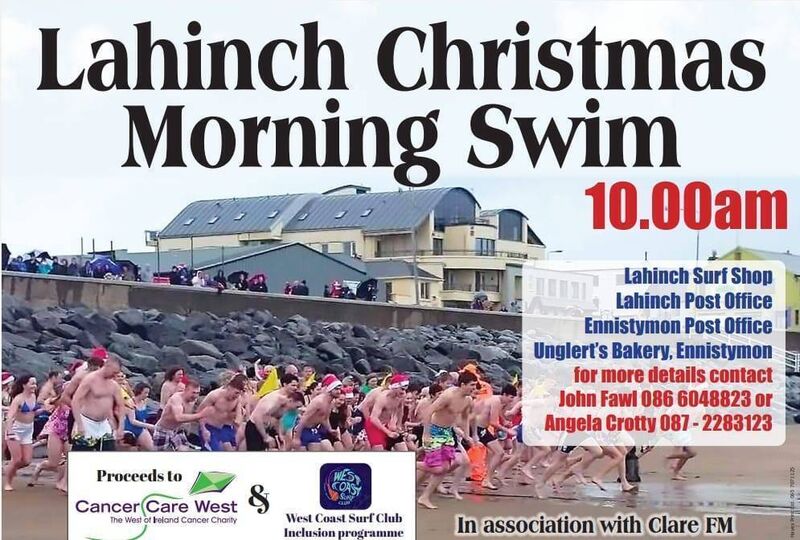 Lahinch Christmas swim will take place at 10am on Christmas Day. Lahinch Christmas swim will take place at 10am on Christmas Day.