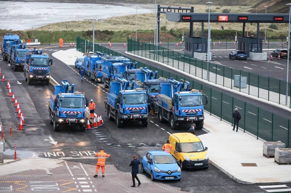 Following Storm Ophelia in 2017, Enedis crews supported ESB Networks in electricity restoration. Picture: Iain White