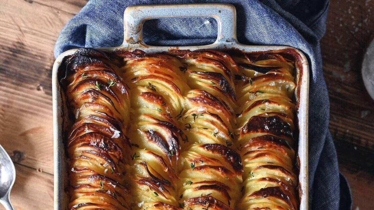 Hasselback Potato & Parmesan Gratin