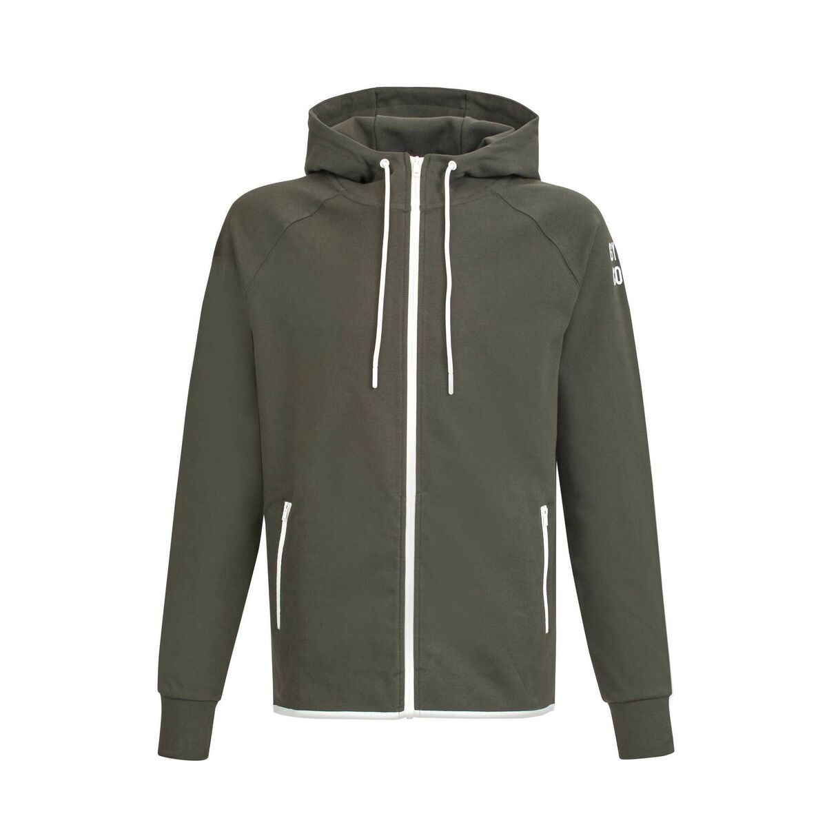 Khaki Zip Hoodie, €50.25, Gym &amp; Coffee at Kildare Village.