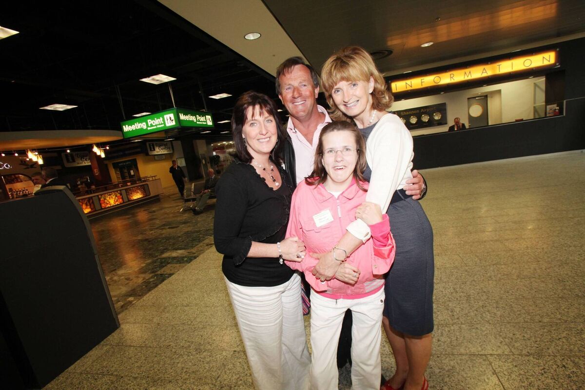 Mary and George Sugrue with Adi Roche (right) and Marharyta (centre) when she arrived for adoption in Ireland. Marharyta is now a trained accountant in Belarus. File picture: Brian Arthur/ Press 22
